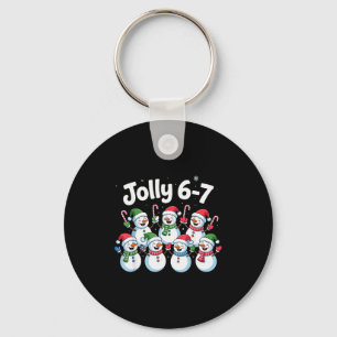 Jolly 6 7 Six Seven Meme Christmas Women Men Kids  Keychain