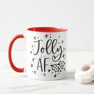 Jolly AF | Fun Christmas Drinking Humour Mug