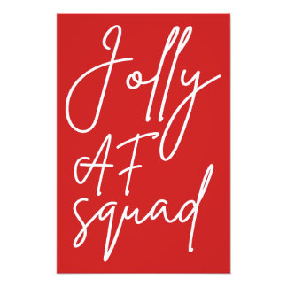 Jolly AF Squad I - Funny Adult Christmas Holiday Photo Print