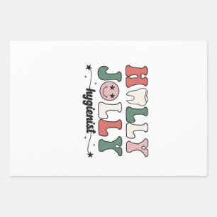 Jolly and Hygienist dental dentist Christmas Santa Wrapping Paper Sheet