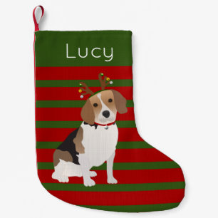 Jolly Beagle Personalized Small Christmas Stocking