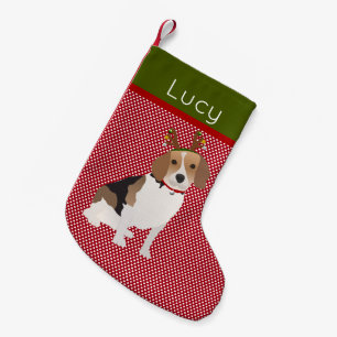 Jolly Beagle Personalized Small Christmas Stocking