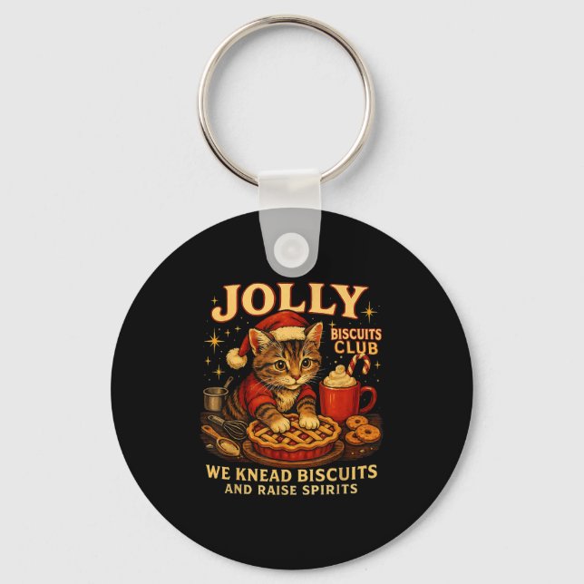 Jolly Biscuits Club We Knead Cat Xmas  Keychain (Front)