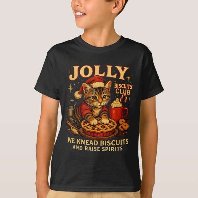 Jolly Biscuits Club We Knead Cat Xmas  T-Shirt (Front)