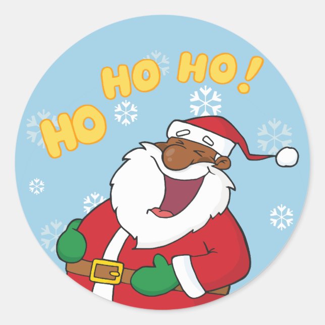 Jolly Black Saint Nicholas Classic Round Sticker (Front)