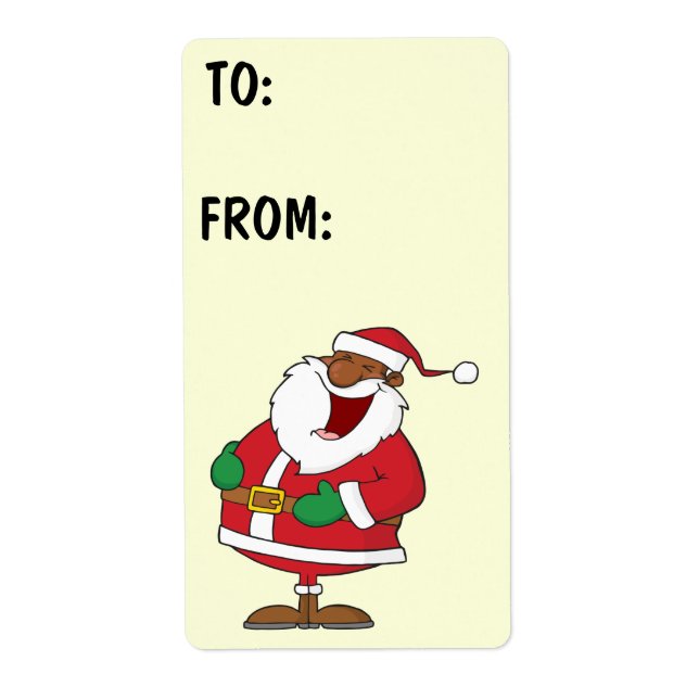 Jolly Black Saint Nicholas Gift Label (Front)