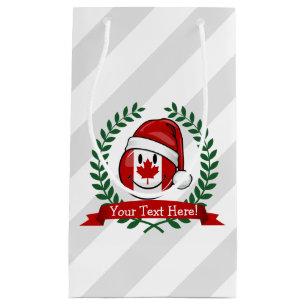 Jolly Canadian Flag Christmas Style Small Gift Bag