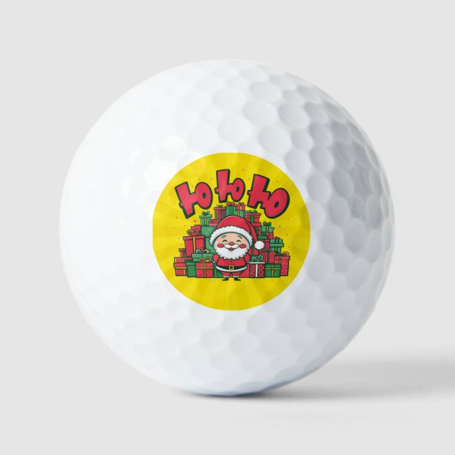 Jolly Cartoon Santa Christmas-67748 Golf Balls (Front)