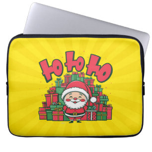 Jolly Cartoon Santa Christmas Laptop Sleeve