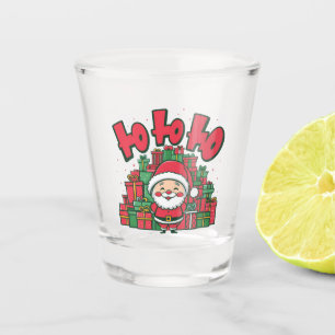 Jolly Cartoon Santa Christmas Shot Glass