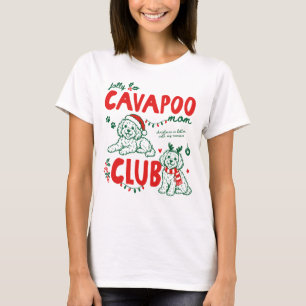 Jolly Cavapoo Mom Club Christmas Dog Lover  T-Shirt