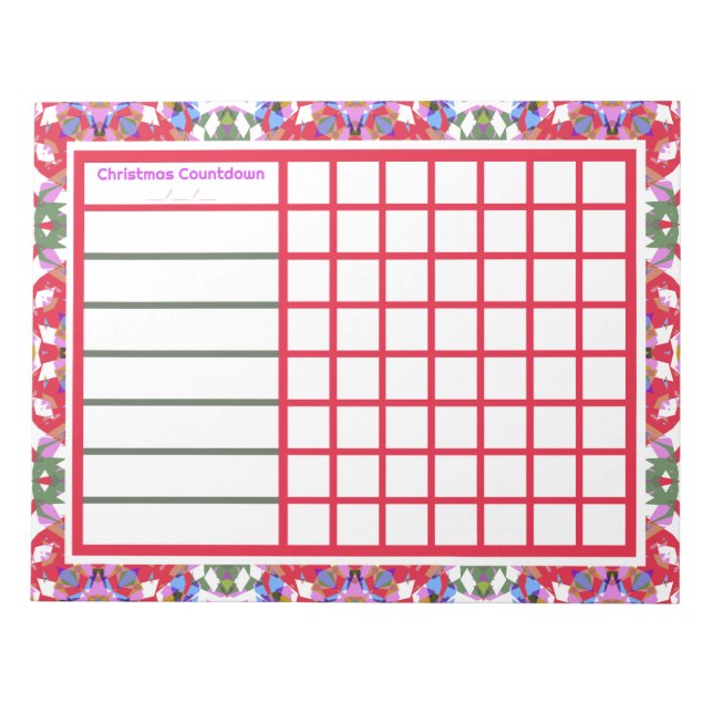 Jolly Cheerful Christmas Weekly Reminder Planner Notepad (Front)