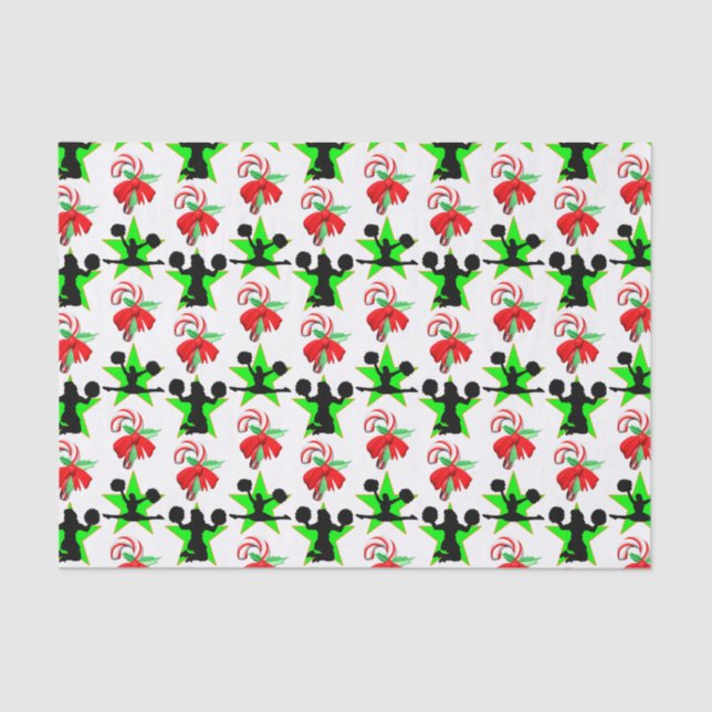 JOLLY CHEERLEADER CHRISTMAS DESIGN TISSUE PAPER (Front)