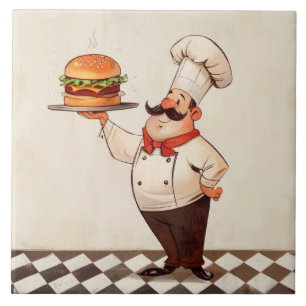 Jolly Chef Burger: Cook Presents Hamburger Kitchen Tile