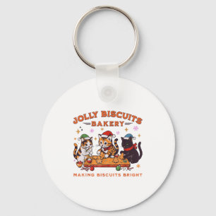 Jolly Christmas Biscuits Bakery Baking Crew Xmas C Keychain