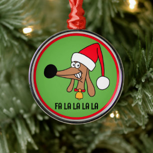 Jolly Christmas Dachshund Metal Ornament