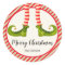 Jolly Christmas Elf Legs Stripes Holiday ROUND