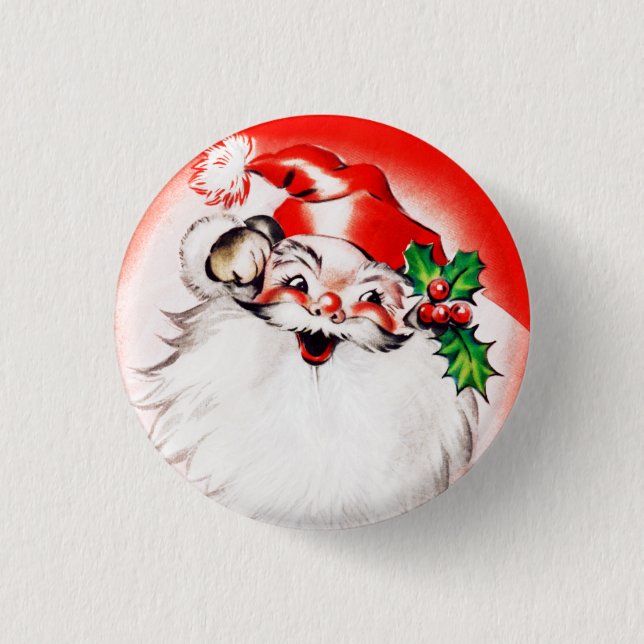 Jolly Christmas Greetings 1 Inch Round Button (Front)
