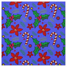 Jolly Christmas Poinsettia Holly tissu Sucre de ca