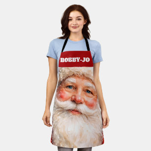 Jolly Christmas Santa Portrait Apron