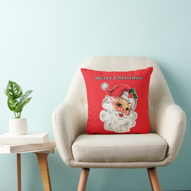 Jolly Christmas Santa Throw Pillow (Chair)