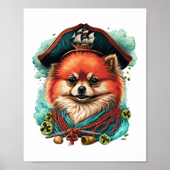 jolly corgis in blue poster (Front)