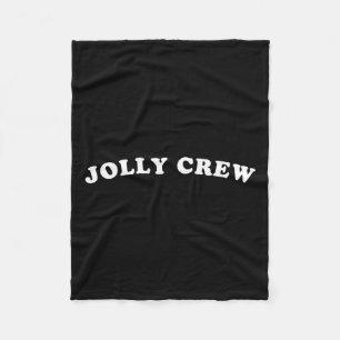 Jolly Crew Funny Christmas Shirt Reindeers Sleigh Fleece Blanket