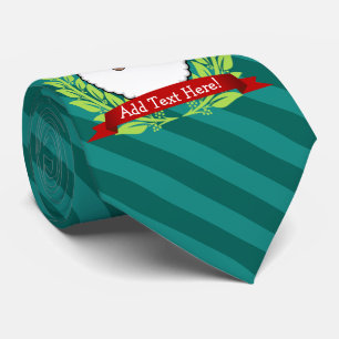 Jolly Ethnic Santa Custom Text Tie