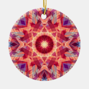 Jolly Festive Red Dopamine Decor Christmas Star Ceramic Ornament