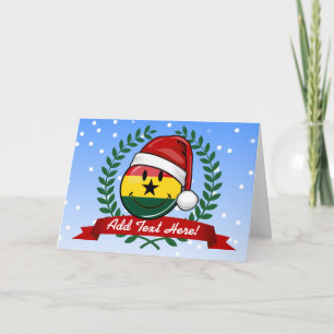 Jolly Ghanian Flag Christmas Style Holiday Card