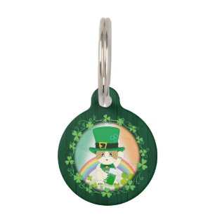 Jolly Ginger Tabby Irish Cheer Pet Tag