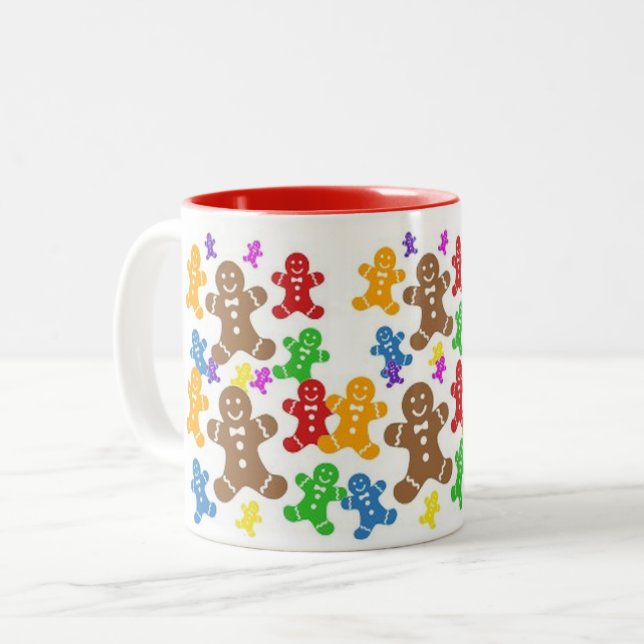 Jolly Gingerbread Men Coffee Mug (Front Left)