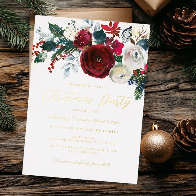 Jolly Gold Shimmer Flowers Christmas Party       (Creator Uploaded)