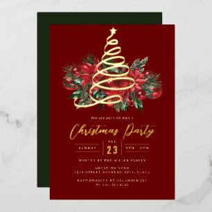 Jolly Gold Tree Red Foliage Christmas Party