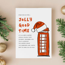 Jolly Good Time London Red Telephone Box Santa Hat
