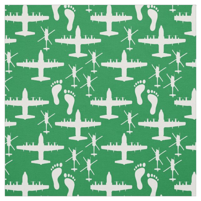 Jolly Green Rescue Team Pattern Fabric (Swatch)
