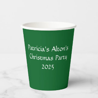 Jolly Green & White Christmas Party:  Paper Cups