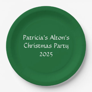Jolly Green & White: Christmas Party Paper Plate