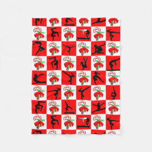 JOLLY GYMNASTICS CHRISTMAS DESIGN FLEECE BLANKET