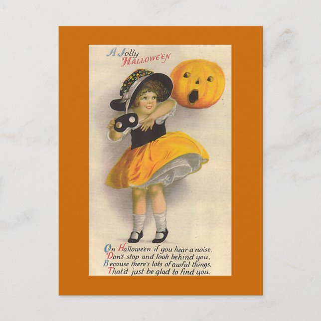 "Jolly Halloween" Carte Vintage Halloween (Devant)