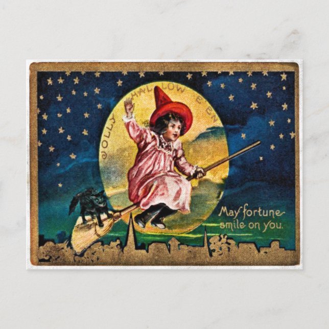 Jolly Hallowe'en Postcard (Front)