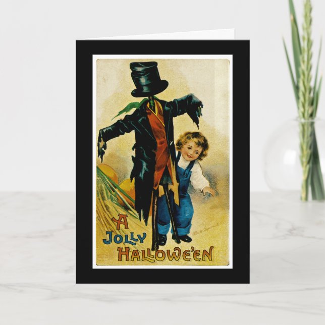 Jolly Halloween Scarecrow Card (Front)