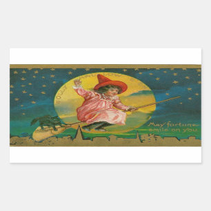 Jolly Halloween Vintage Witch Sticker