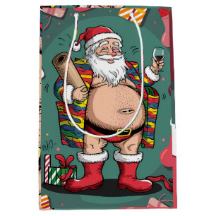 Jolly Happy Father Christmas  Medium Gift Bag