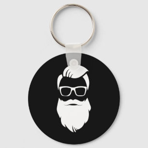 Jolly Hip Hipster Santa Claus Christmas Gift Keychain