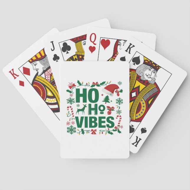 Jolly Ho Ho Ho Christmas Playing Cards Deck (Back)