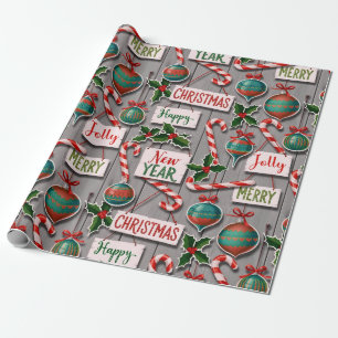 Jolly Holiday Jumble Wrapping Paper