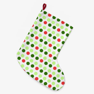 Jolly Holiday Polka Dots Large Christmas Stocking
