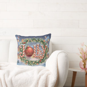 Jolly Holiday Throw Pillow