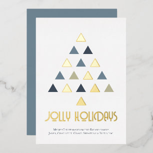 Jolly Holidays Christmas Tree Personalized Foil Holiday Card